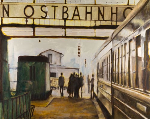 Towards Alexanderplatz oil painting and Burn Rate painting | Paintings by Sally K. Smith Artist