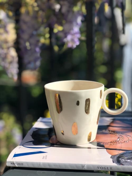 gold spots mug | Drinkware by Jade Gallup Studio