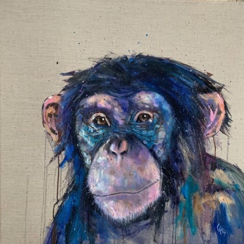 “Cheeky Monkey" framed print | Paintings by Louise Luton