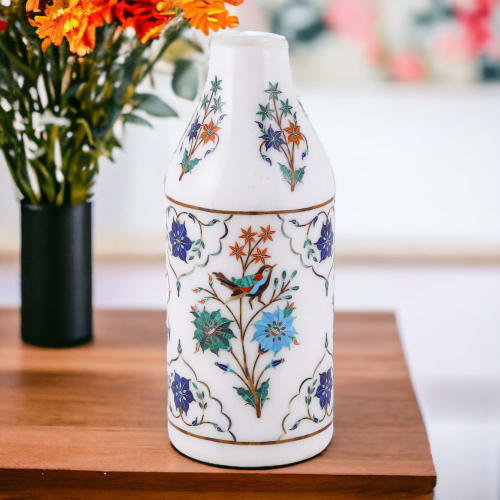Marble vase for flowers, White marble vase, marble vase | Vases & Vessels by Innovative Home Decors