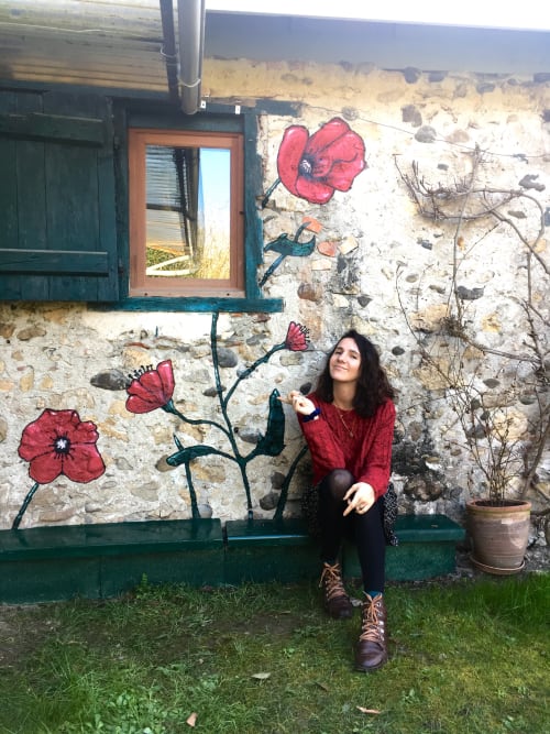 Poppies in the garden | Murals by La Zipolita