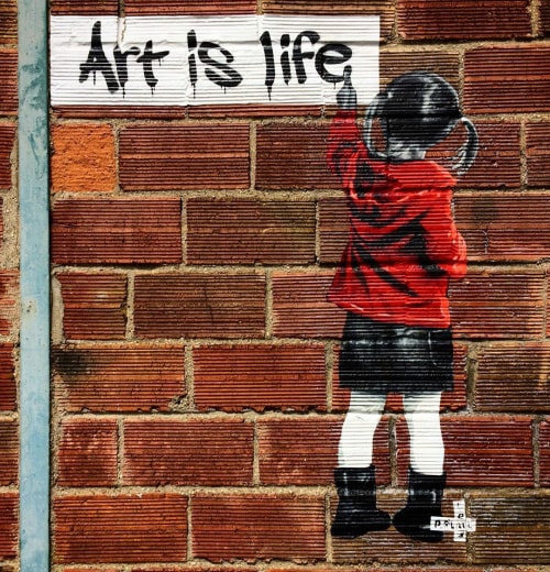Art is Life | Street Murals by Polarbear - Stencils