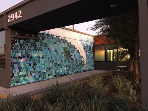 'Mosaic' Wave | Street Murals by Avid Illustrations | BizHaus in Costa Mesa