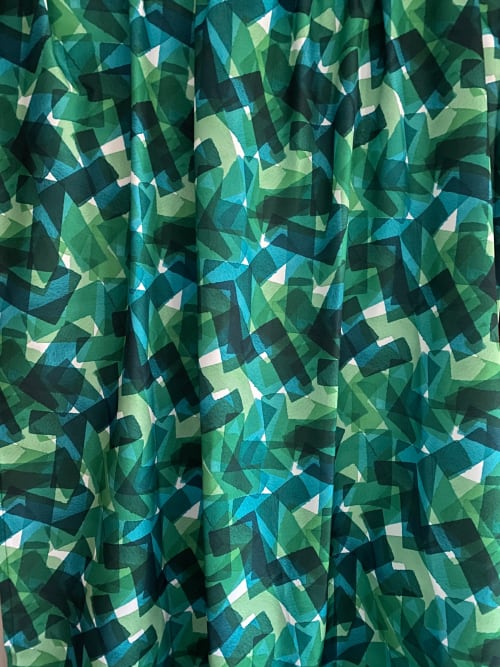 Custom made brand pattern for fitting room curtains | Curtains & Drapes by Plesner Patterns | The Running Lab in Majorstuen