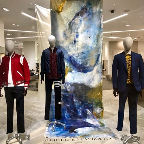 “The first painting : 3/3 Nymphs Play” | Paintings by Gabrielle Meyerowitz | Saks Fifth Avenue in New York