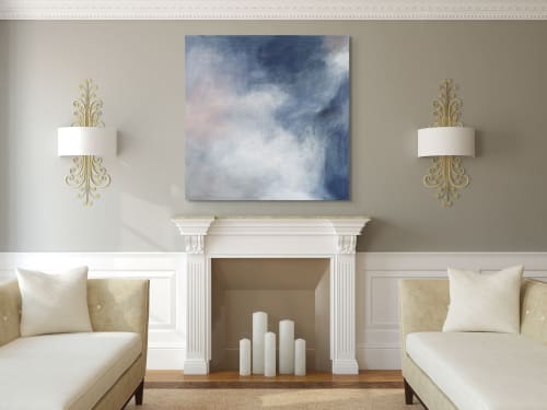 Cloudy I - Original Painting on Canvas 40"x40" | Paintings by 330art