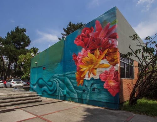 La Flor mas Bella del Ejido | Street Murals by Annie Hamel | Facultad de Artes y Diseño UNAM in Ciudad de México