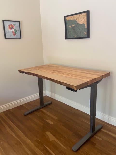 Live Edge Elm Desk with Copper Inlay | Tables by Natural Wood Edge Creations by Rick Griggs