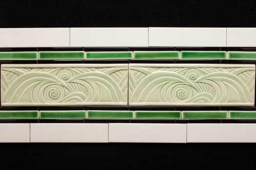 Wave Tile Shower Border | Tiles by Lynne Meade
