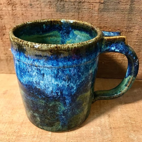Pair of Horizon Mugs, Handmade stoneware | Cups by Honey Bee Hill Ceramics