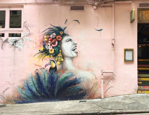 Laughing Brazilian Woman Mural | Murals by Elsa Jeandedieu Studio