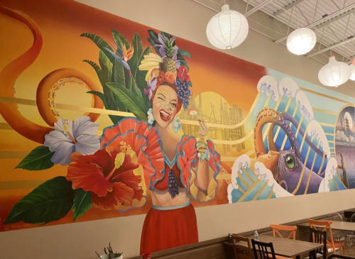 East Meets West | Murals by Maureen Hudas | Hidden Sushi in Orlando