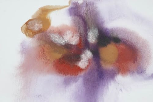 Purple Red Watercolor Abstract Splash | Paintings by Irena Orlov | Private Residence / Los Angeles, CA in Los Angeles