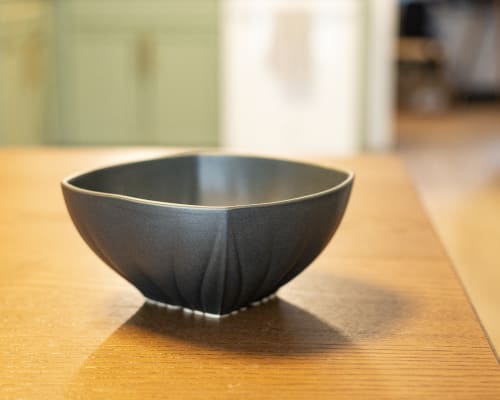 Draped Bowl with Matte Black Glaze | Tableware by M.L. Pots