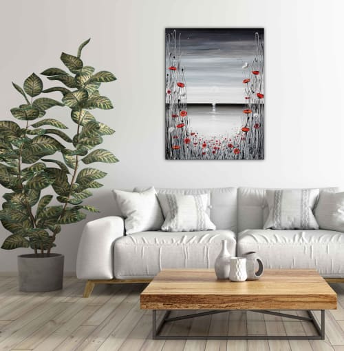 Moonlight Evening original painting on canvas ready to hang | Paintings by Amanda Dagg