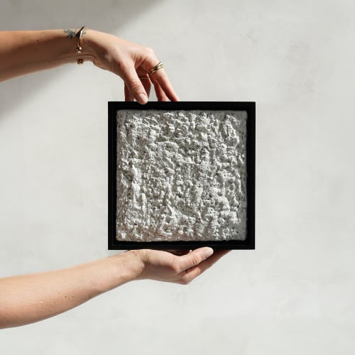 Wallhanging Modern Art in Highly Tetuxtured White Concrete | Wall Sculpture in Wall Hangings by Carolyn Powers Designs