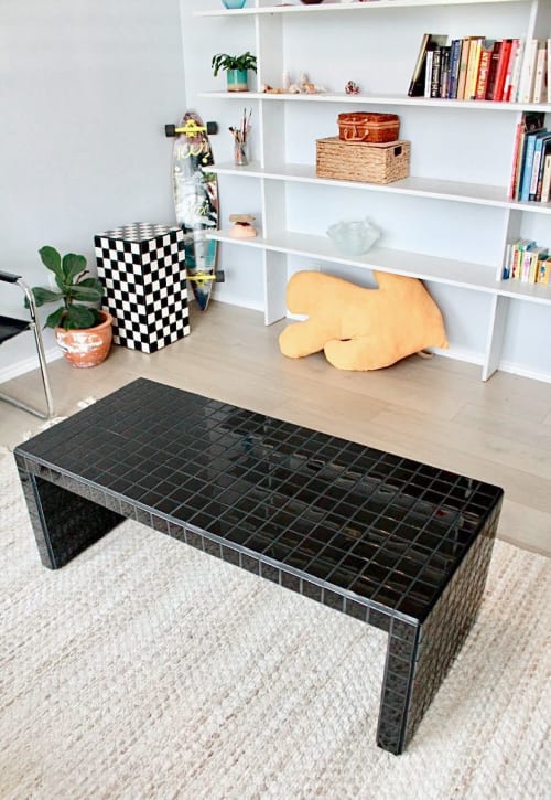 Black Tile Coffee Table | Tables by Mahina Studio Arts