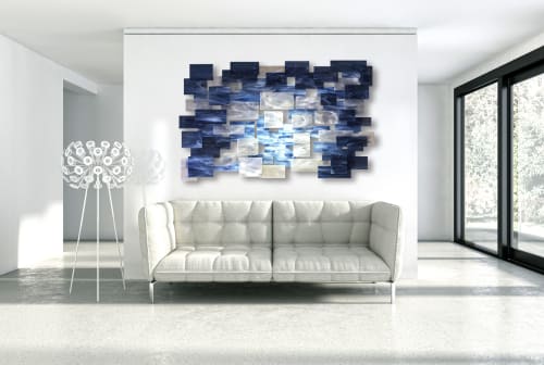 "Arctic" Glass and Metal Wall Art Sculpture | Wall Sculpture in Wall Hangings by Karo Studios