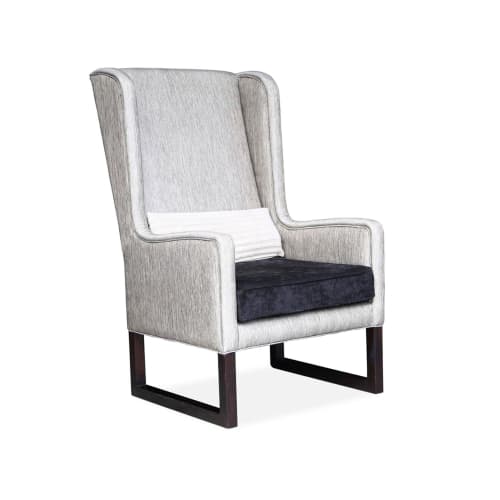 High Back Wing Chair in Kravet Fabric by Costantini, Matteo | Chairs by Costantini Design