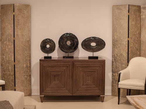 Obsidian Disk | Sculptures by Ron Dier Design | Interior Crafts Inc. in Chicago