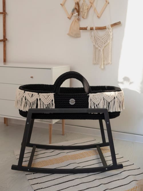 Baby Moses Basket with Macrame Decor | Beds & Accessories by Anzy Home