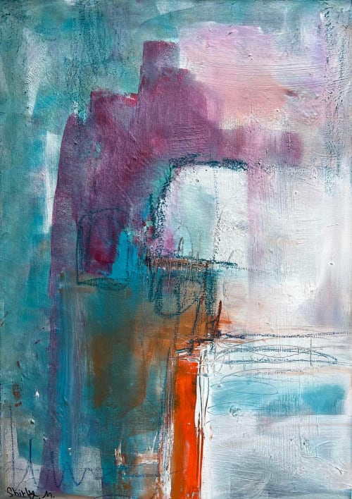 Vibrant Tranquility | Oil And Acrylic Painting in Paintings by Shirly Maimom Art