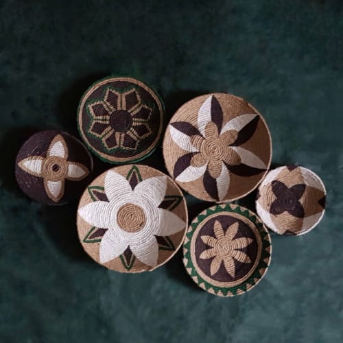 Set of 6  Woven Wall Plate Decor | Decorative Plate in Decorative Objects by Sarmal Design