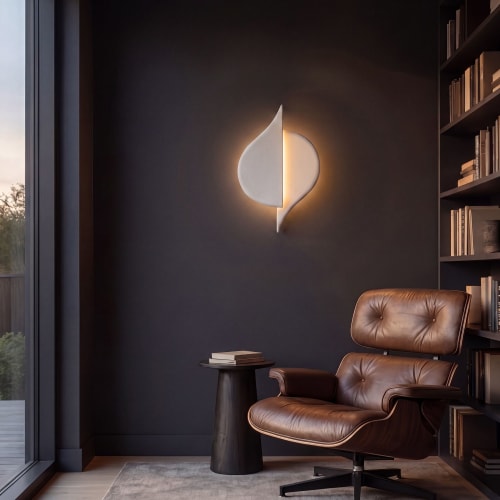 Sangam Sculptural Clay Wall Sconce | Two-Piece Confluence Li | Sconces by Naaya Studio