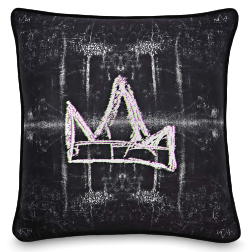 Graffiti White Crown | Pillows by Crown Objet