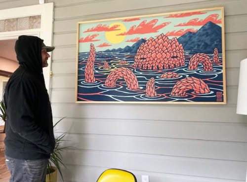 Red Beast Rising | Oil And Acrylic Painting in Paintings by Will Hatch Crosby