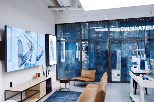 Indigo Patchwork Curtains | Curtains & Drapes by Blue Print Amsterdam | Levi's® Ehrenstraße in Köln