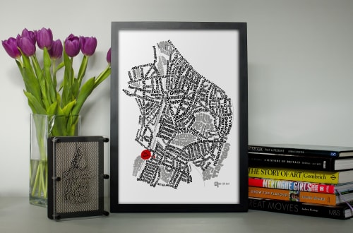 Personalised Tyographic Street Map – Brockley, London | Wall Hangings by Mark Smith – Me On The Map