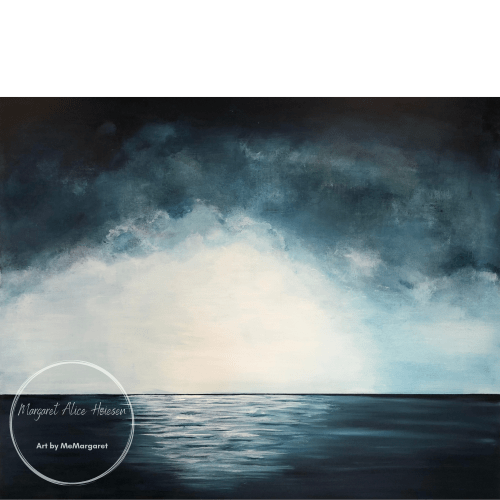 Blue sky horizon | Oil And Acrylic Painting in Paintings by Margaret Alice Høiesen