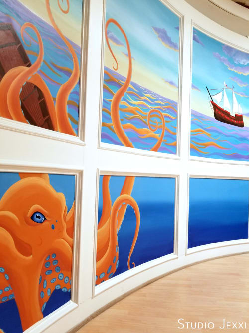 Kraken Mural | Murals by Studio Jexxi | Houston Maritime Museum in Houston