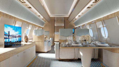 Rug Bauhaus Mare pattern blue handmade modern