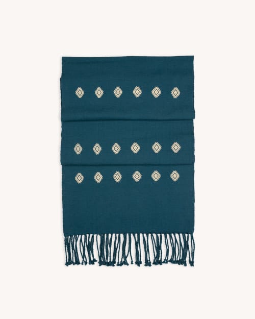 The Path Of The Sun Handwoven Runner (TEAL) | Table Runner in Linens & Bedding by Routes Interiors