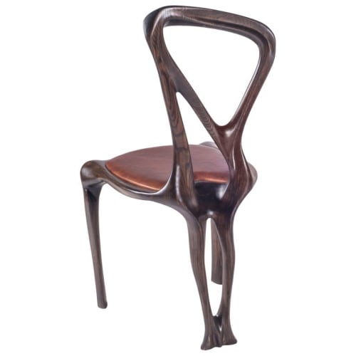 Amorph Gazelle Dining Chair, Solid Wood, Stained Graphite | Chairs by Amorph