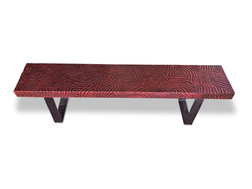 Red Topo | Bench in Benches & Ottomans by Andi-Le | Private Residence, Aspen in Aspen