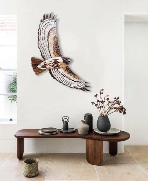 Mosaic hawk wall hanging | Wall Sculpture in Wall Hangings by Julia Gorbunova
