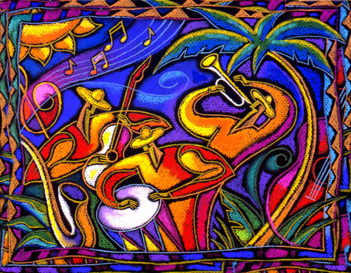 Abstract Jazz Canvas Art Print by Leon Zernitsky | Paintings by Leon Zernitsky Art