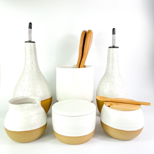 Kitchen Set - Matte Black Stoneware | Cooking Utensil in Utensils by Tina Fossella Pottery