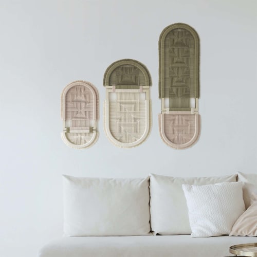 Combine  Set Olive- natural dye | Tapestry in Wall Hangings by studionom.