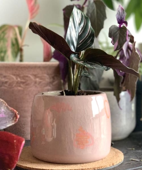Mauve crackle planter | Vases & Vessels by Jamila Goods - Jess Miller