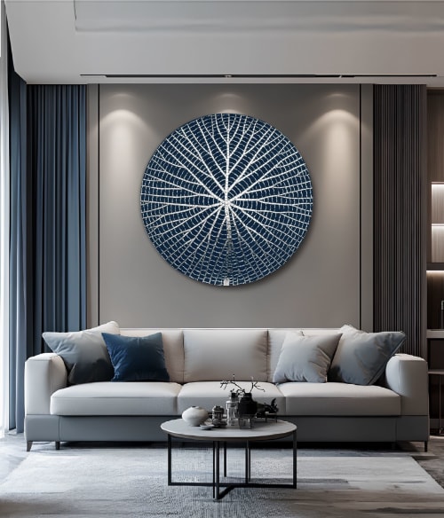 Blue Night Waterlily art panel | Wall Sculpture in Wall Hangings by Julia Gorbunova