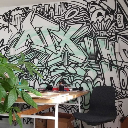 Forty4 Design Office Mural | Murals by Snuk One