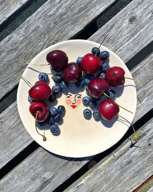 Plate with a face | Ceramic Plates by Muddythings by Mayon Hanania