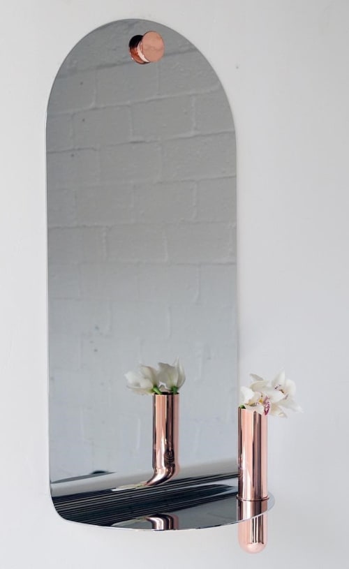 Stainless Swoop Mirror | Wall Hangings by Birnam Wood Studio
