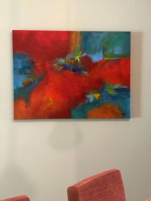 Escaping Time - Contemporary Abstract | Paintings by Strokes by Red - Red (Linda Harrison)