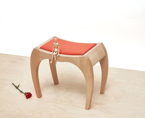 RUMBO - Upholstered Wooden Stool | Chairs by VANDENHEEDE FURNITURE-ART-DESIGN