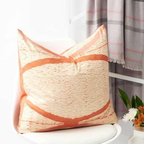Arc Coral Silk Pillow | Pillows by Studio Variously